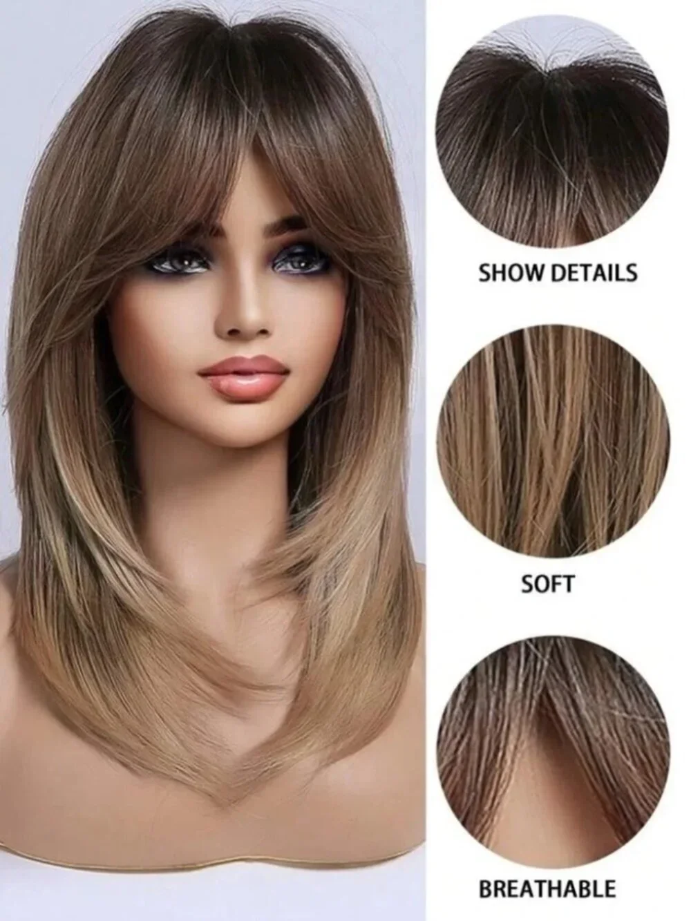 Balayage light Brown Short Wig